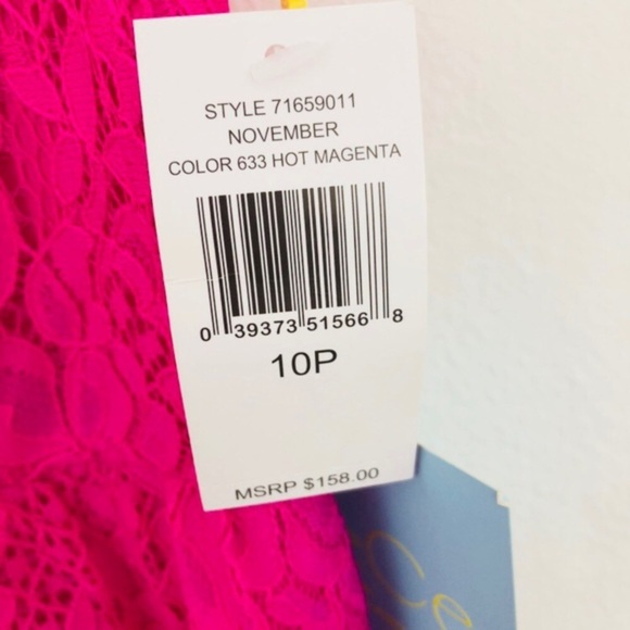 🎂NWT CeCe by Cynthia Steffe - Fuchsia “November” Lace Dress - 10P - Picture 4 of 5